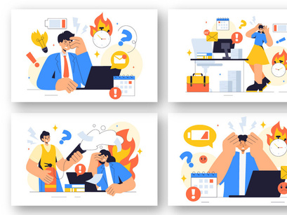 9 Work Burnout Prevention Illustration