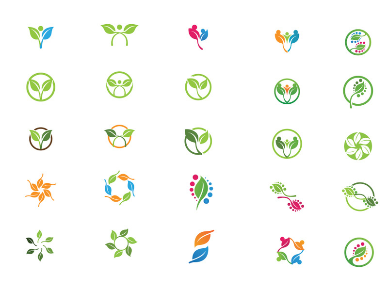 Leaf green tree ecology nature logo vector