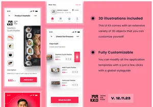 Sushi Japanese Store App UI Kits