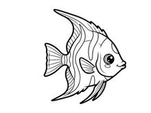 Angelfish swimming underwater vector illustration flat design