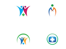 Medical logo design with people.