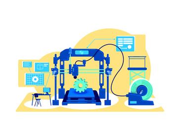 Automatization of production flat concept vector illustration preview picture
