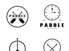 simple paddle logo,design for surfing,rafting,canoe,boat,surfing and rowing equipment business,vector