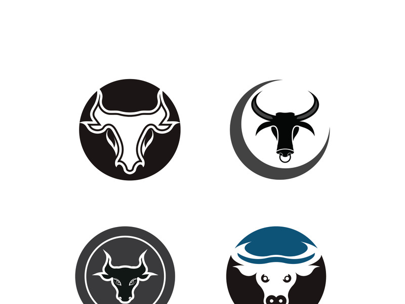 Bull head logo vector icon design illustration