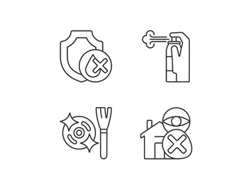 Drone guideline linear manual label icons set preview picture