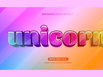 Unicorn editable text effect style vector preview picture