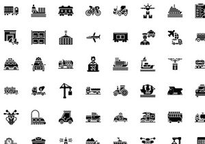 50 Collection of transportation linear icons