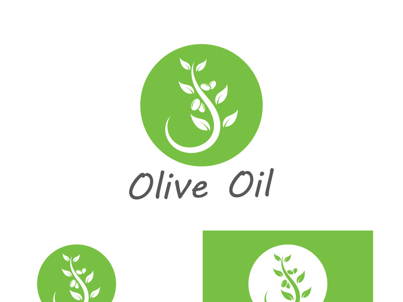 Branched olive fruit logo with creative idea.