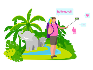 Travel blogger flat vector illustration preview picture