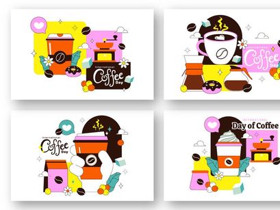 10 International Coffee Day Illustration