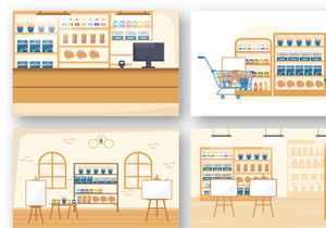 11 Art Store of Painting Supplies Illustration