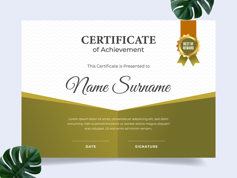 Modern certificate design template