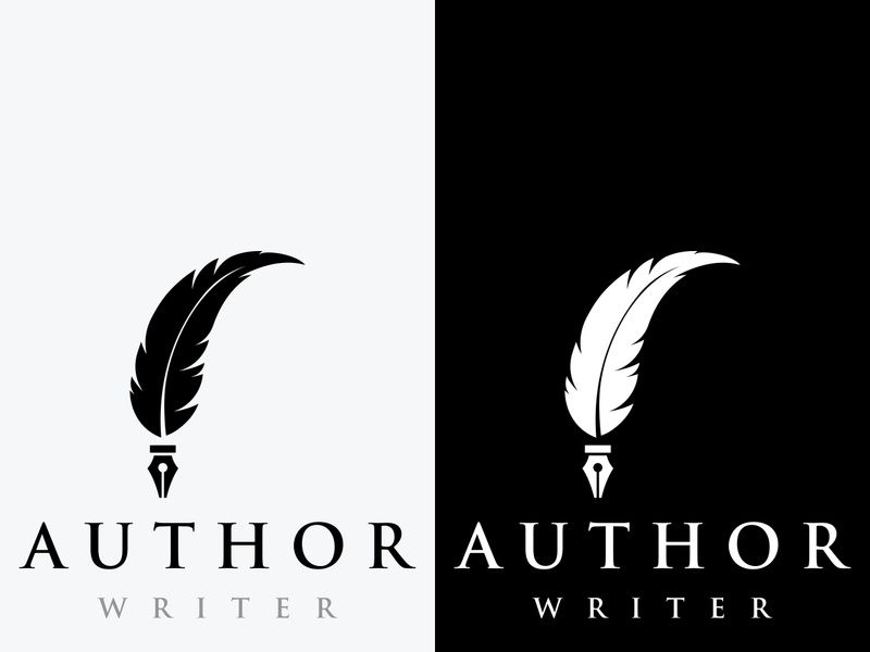 Vintage quill pen logo creative design and with ink.Classic and luxury stationery illustration.