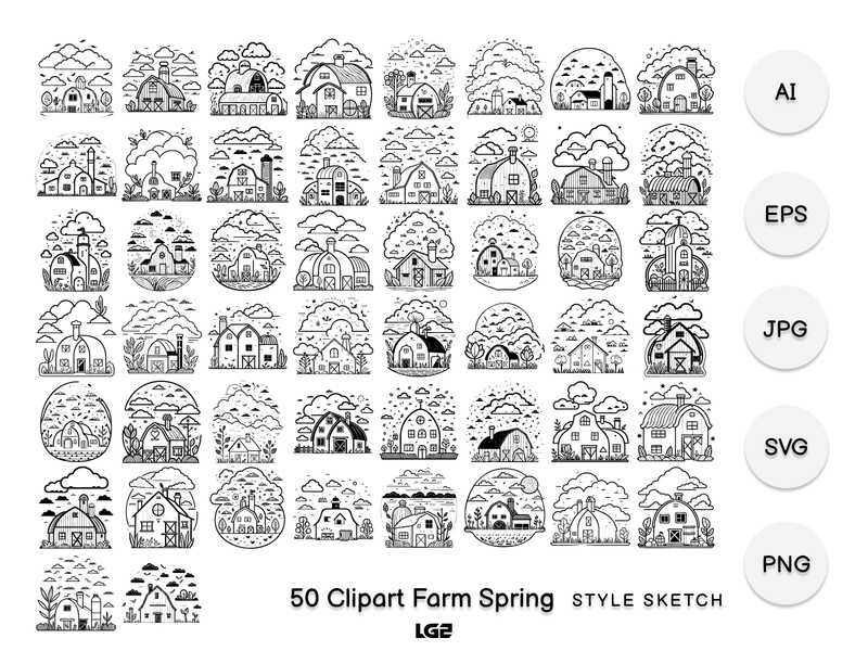 Clipart Farm Spring Element Icon Black