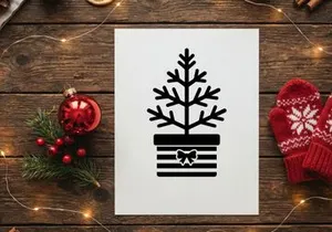 Minimalist Christmas Tree in Gift Box for Holiday Decor