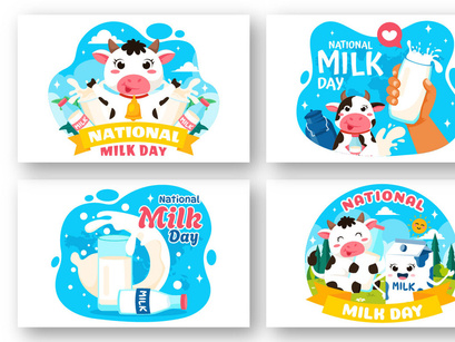 10 National Milk Day Illustration