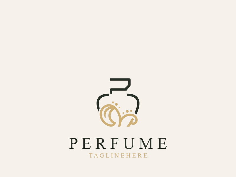 Perfume bottle logo design symbol can be used for business and cosmetic perfume shop template