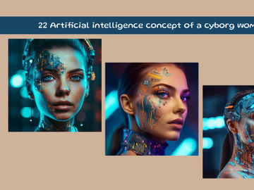 Artificial intelligence concept of a cyborg woman preview picture