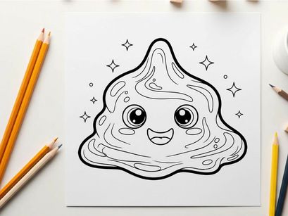 Cute amoeba character smiling vector illustration flat design