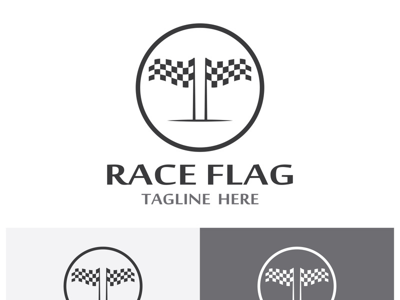 Creative and modern racing flag logo design.