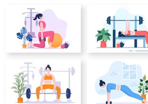 15 Workout Gym Flat Design illustration
