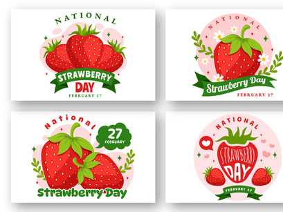 12 National Strawberry Day Illustration