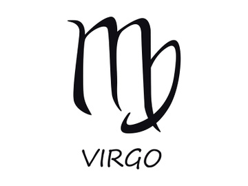 Virgo zodiac sign black vector illustration preview picture