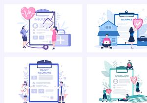 16 Life Insurance Flat Design Illustration