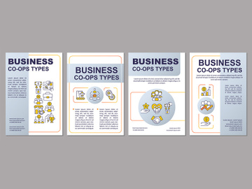 Business co-ops types grey brochure template preview picture