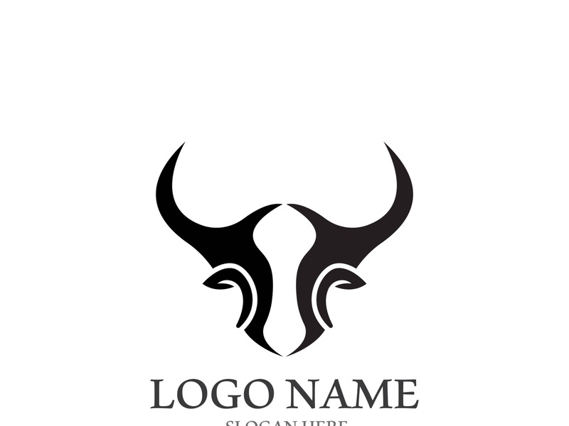 Bull head logo vector icon design illustration