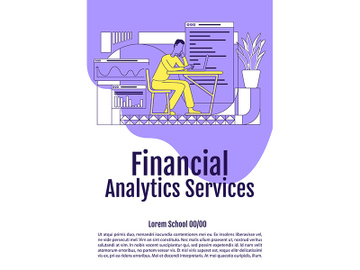 Financial analytics services poster flat silhouette vector template preview picture