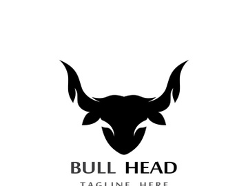 Retro vintage bull head horns logo. preview picture