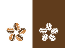 Coffee bean icon vector illustration template