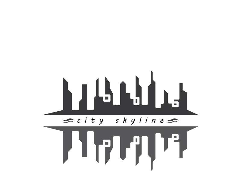 Modern city skyline icon silhouette vector illustration design