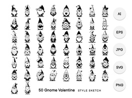 Gnome Valentine Element Draw Black preview picture