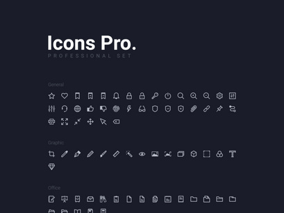 Icons Pro. 250+ Vector line icons
