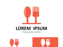 Creative spoon and fork logo.