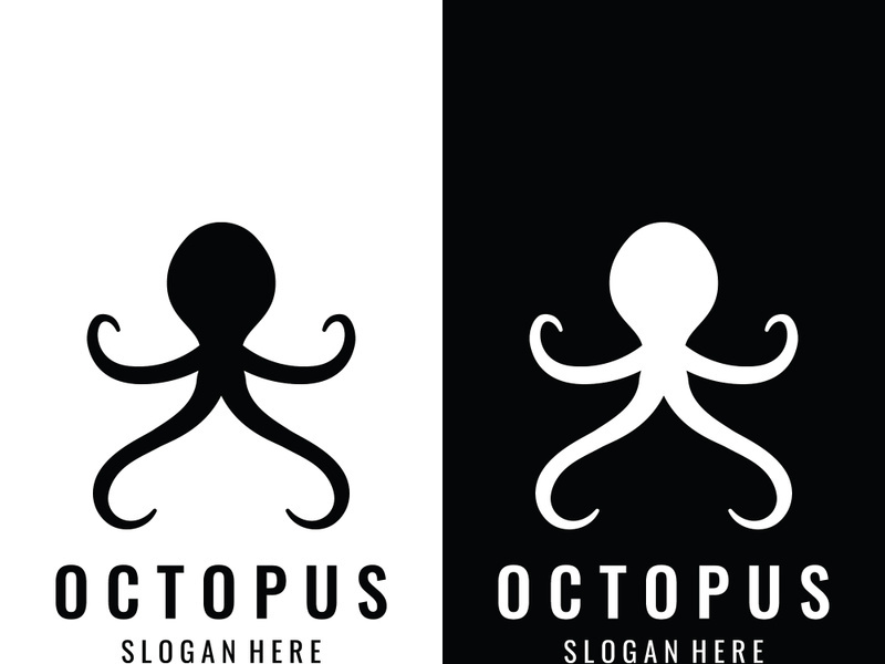 Octopus logo design with vector illustration editing.