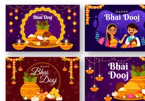12 Bhai Dooj Indian Festival Illustration