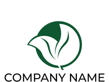 Green leaf logo design vector illustration preview picture