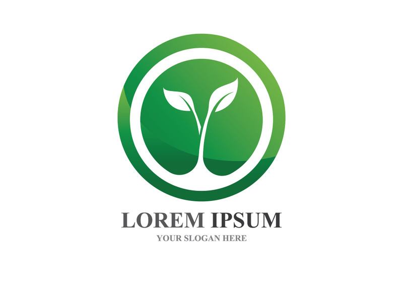 Eco leaf green tree logo template