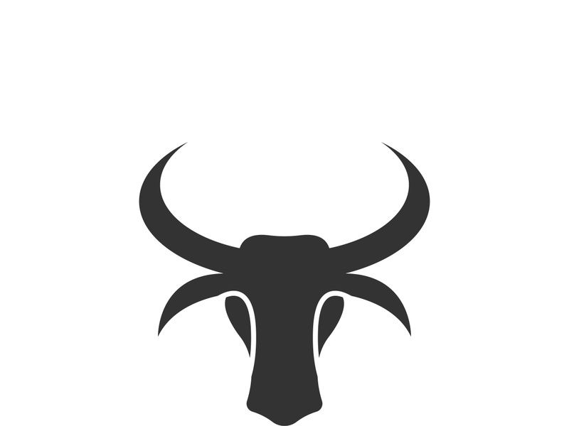 Bull head logo vector icon design illustration
