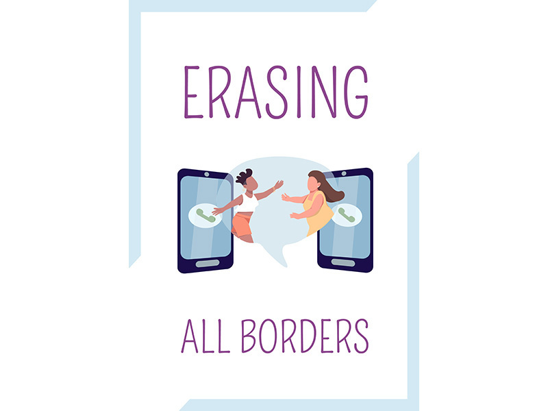 Erasing all borders poster flat vector template