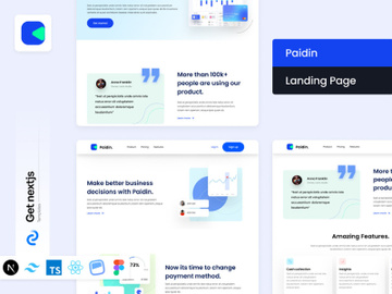 Paidin Free NextJs Landing Page Template preview picture
