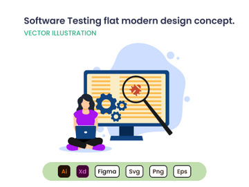 Software Testing. A Girl Finding Bugs on the Application preview picture