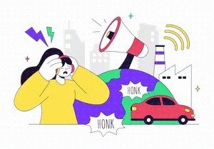 10 Noise Pollution Vector Illustration