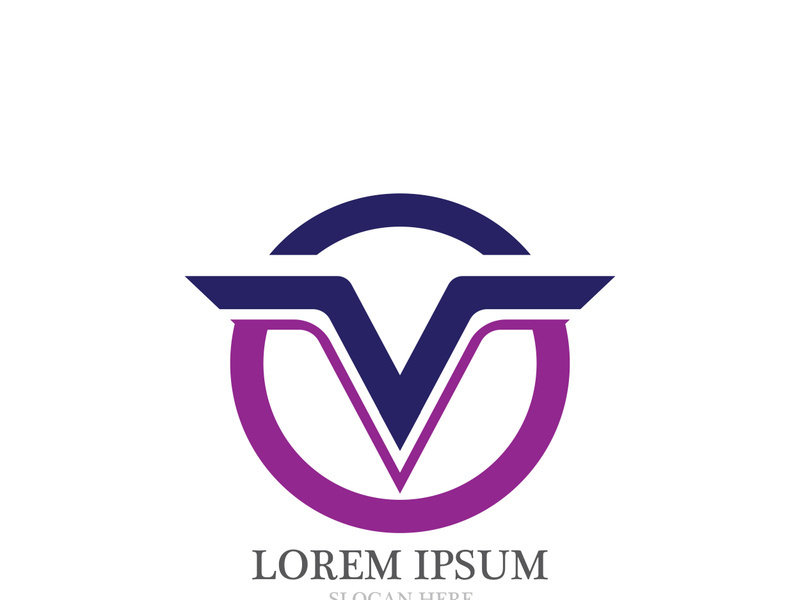 V  Logo Template vector icon illustration design