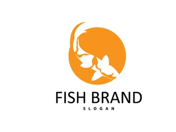 Koi Fish Logo Design, Ornamental Fish Vector preview picture