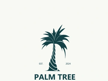 Palm tree simple and modern premium logo design. abstract icon palm beach illustration preview picture