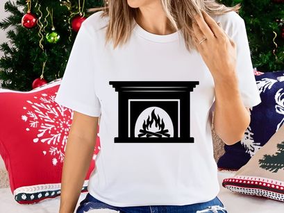 Cozy Fireplace with Burning Logs